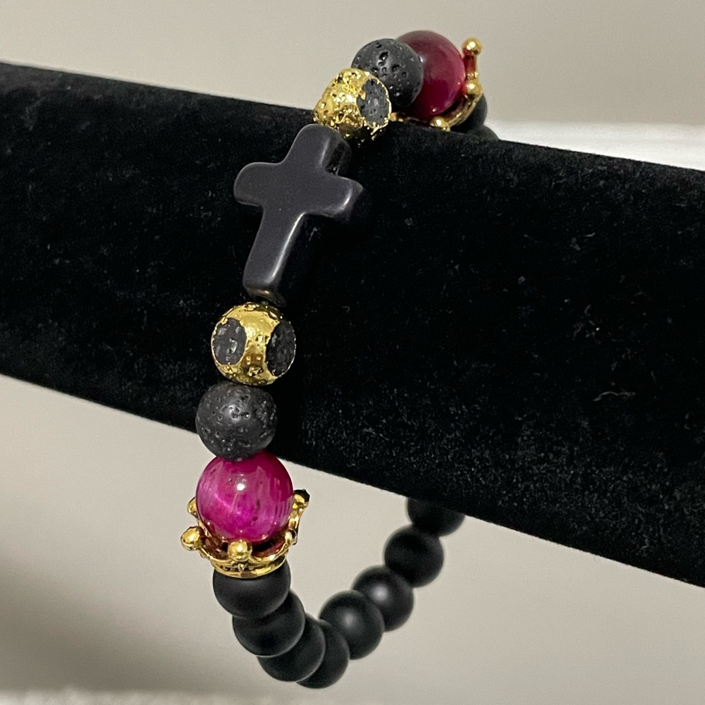 Handmade Men’s Cross/Crown Bracelet